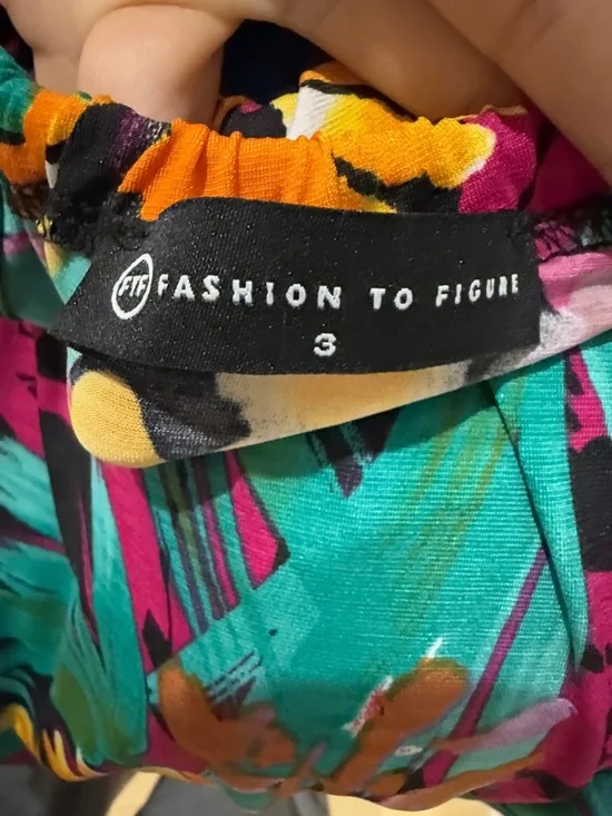 Fashion To Figure Multi Color Tropical Print Sleeveless High Low Dress Size 3X - Picture 6 of 6